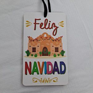 Feliz Navidad Christmas Ornament Pressed board Rectangle